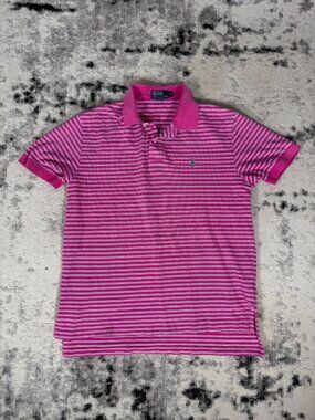 Vintage Polo Ralph Lauren Pink Striped Polo Shirt